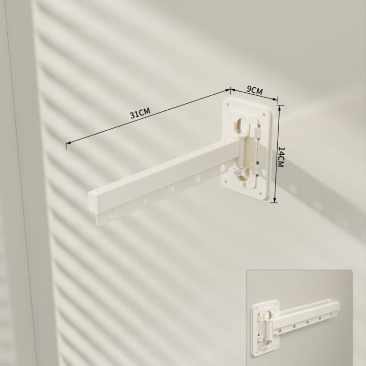 Drill-Free Folding Clothes Drying Rack Balcony Invisible Retractable Clothesline, Spec: 1-Fold White