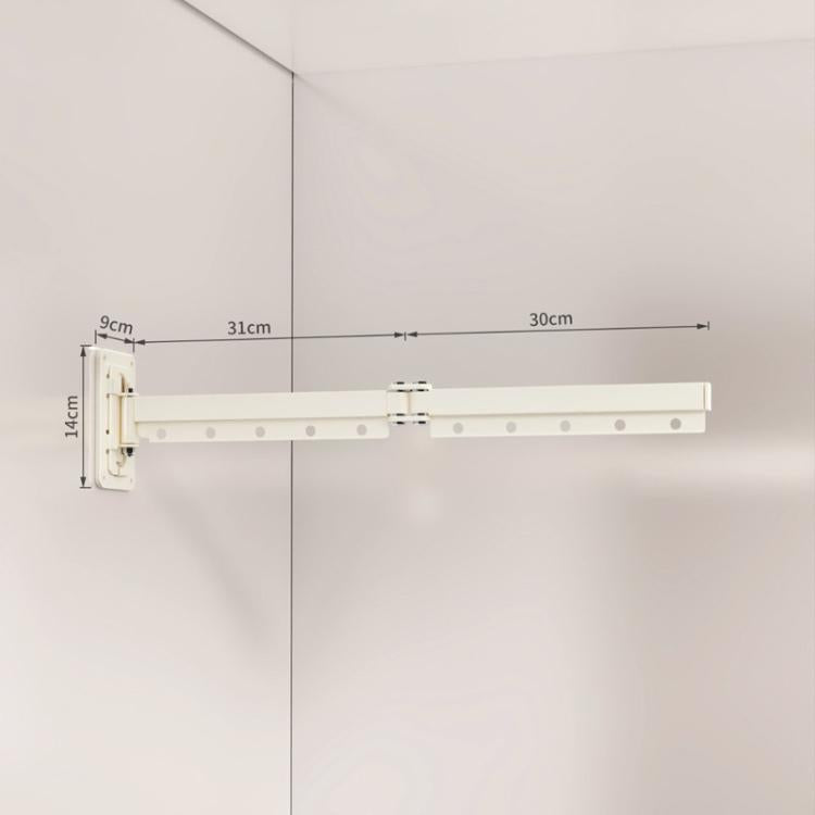 Drill-Free Folding Clothes Drying Rack Balcony Invisible Retractable Clothesline, Spec: 2-Fold White