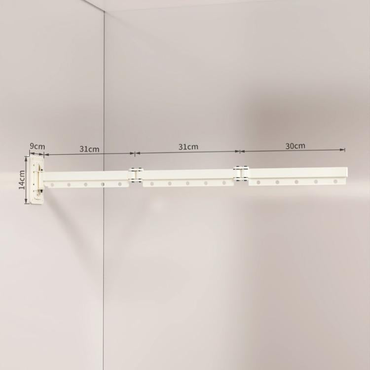 Drill-Free Folding Clothes Drying Rack Balcony Invisible Retractable Clothesline, Spec: 3-Fold White