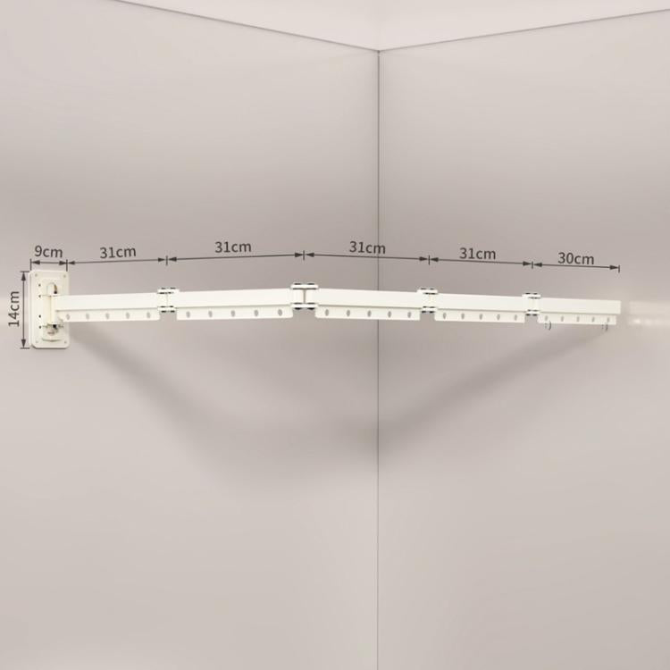Drill-Free Folding Clothes Drying Rack Balcony Invisible Retractable Clothesline, Spec: 5-Fold White