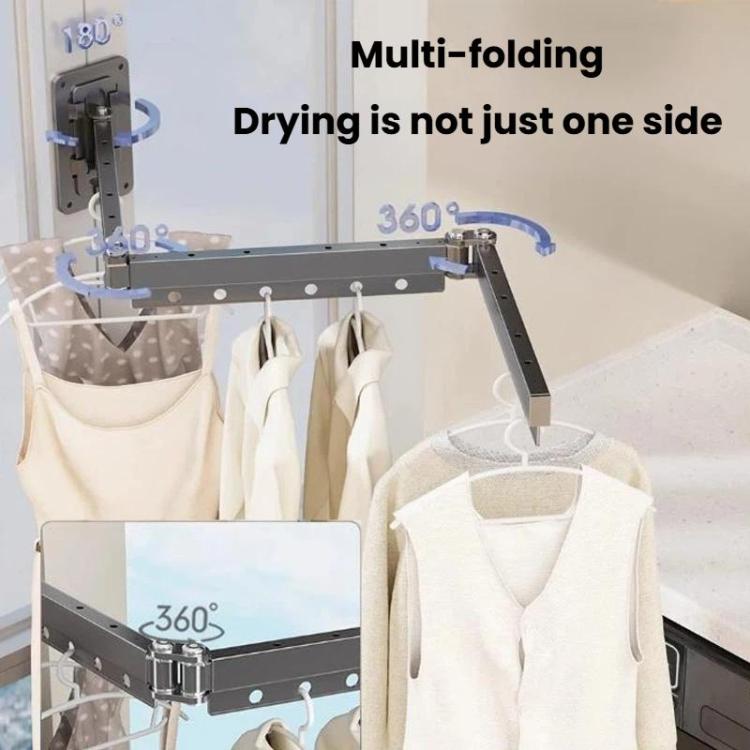 Drill-Free Folding Clothes Drying Rack Balcony Invisible Retractable Clothesline, Spec: 2-Fold White