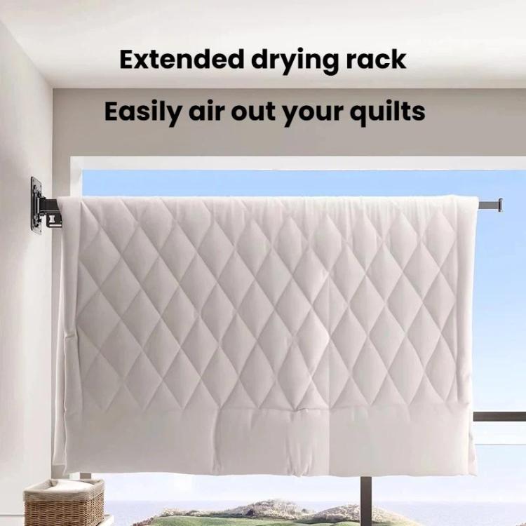 Balcony Folding Clothes Drying Rack Household Drill-Free Retractable Clothes Rod, Spec: 3-Fold White