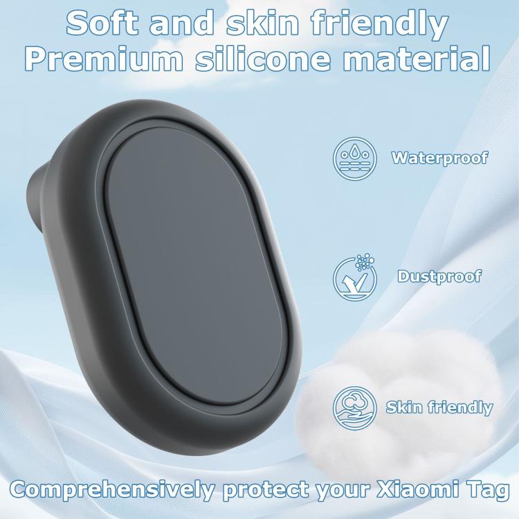 For Xiaomi Tag Hidden Pin Case Waterproof Silicone Tracker Holder with Safety Brooch for Kids Clothing, Backpack