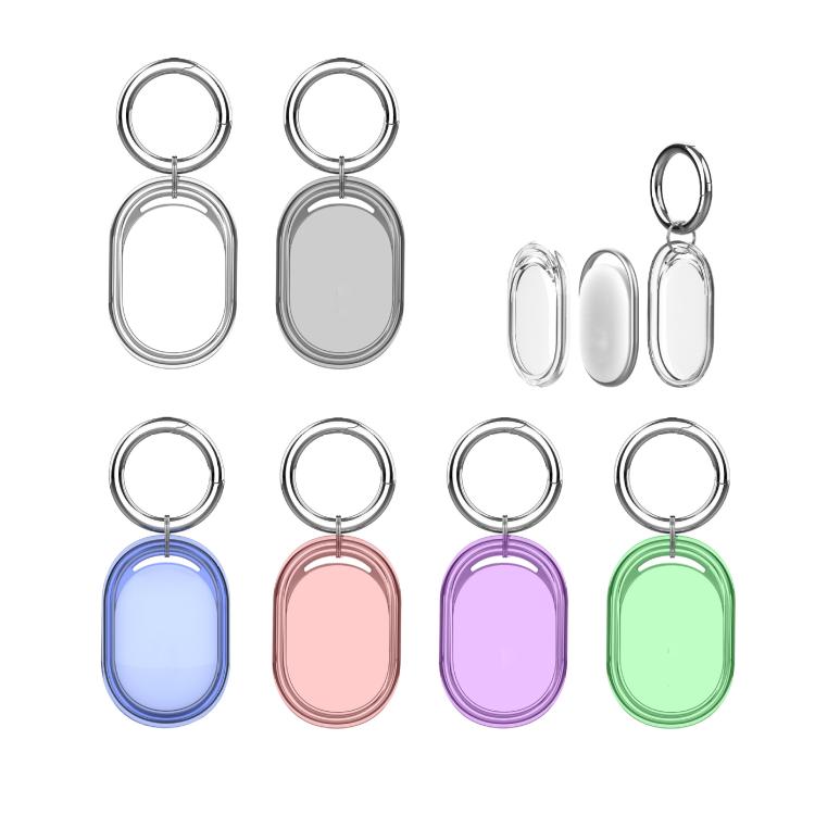 For Xiaomi Tag Clear TPU Full-Body Cover Protective Case with Metal Spring Buckle Keychain Waterproof & Anti-Scratch Tracker Holder