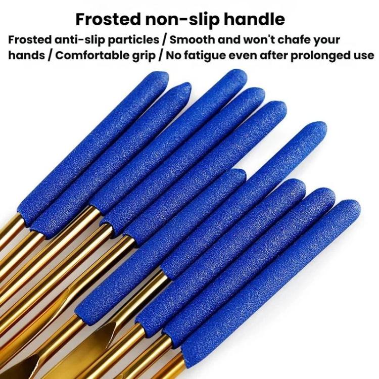 10-Piece Set 4x160mm Diamond File Titanium-Coated Alloy High-Hardness File Metal Gemstone Grinding Tool