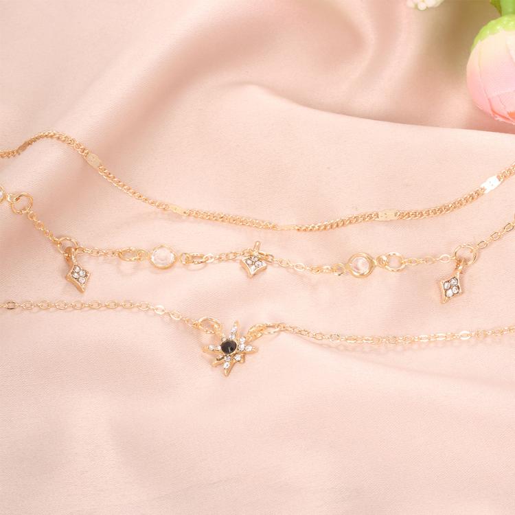 Multi-layered Star Pendant Necklace Combination - 4444
