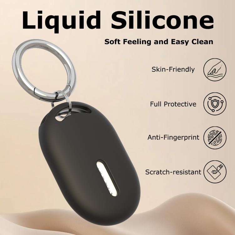 For Xiaomi Tag Tracker Silicone Case Protective Cover with Anti-Lost Keychain Anti-Scratch Skin-Friendly Finder Holder