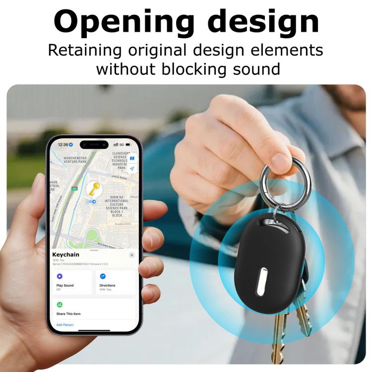 For Xiaomi Tag Tracker Silicone Case Protective Cover with Anti-Lost Keychain Anti-Scratch Skin-Friendly Finder Holder