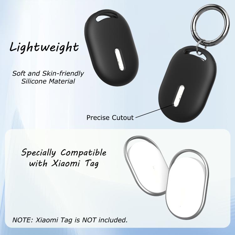For Xiaomi Tag Tracker Silicone Case Protective Cover with Anti-Lost Keychain Anti-Scratch Skin-Friendly Finder Holder