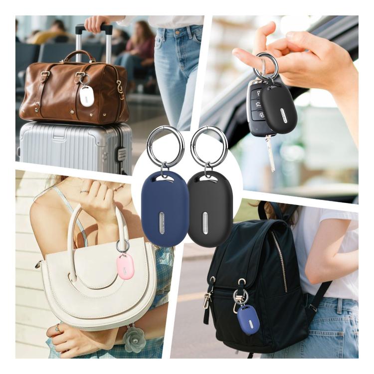 For Xiaomi Tag Tracker Silicone Case Protective Cover with Anti-Lost Keychain Anti-Scratch Skin-Friendly Finder Holder