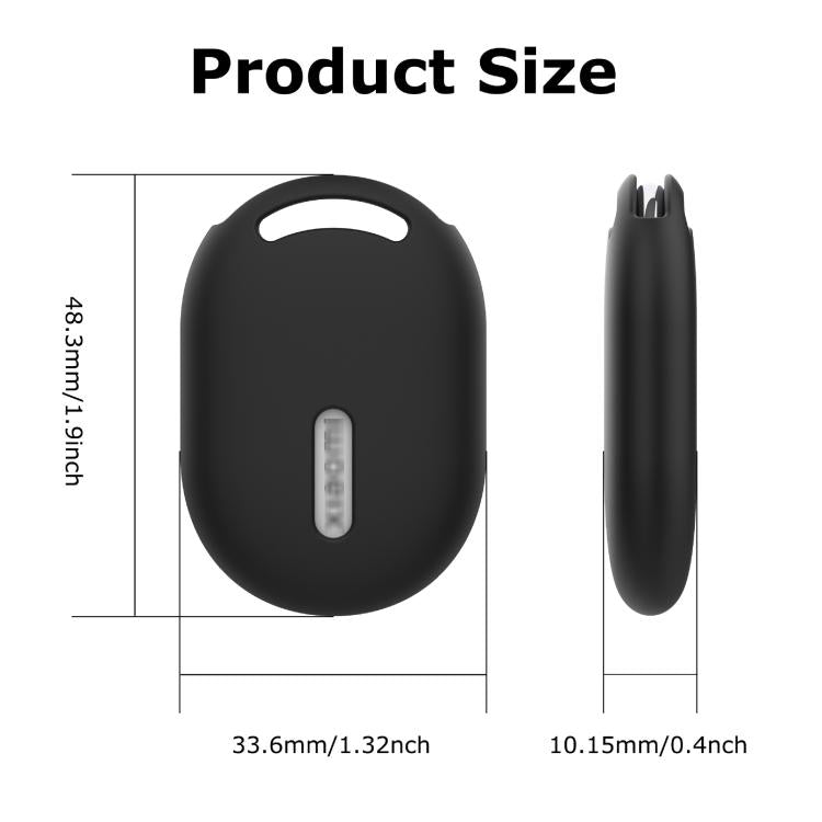 For Xiaomi Tag Tracker Silicone Case Protective Cover with Anti-Lost Keychain Anti-Scratch Skin-Friendly Finder Holder