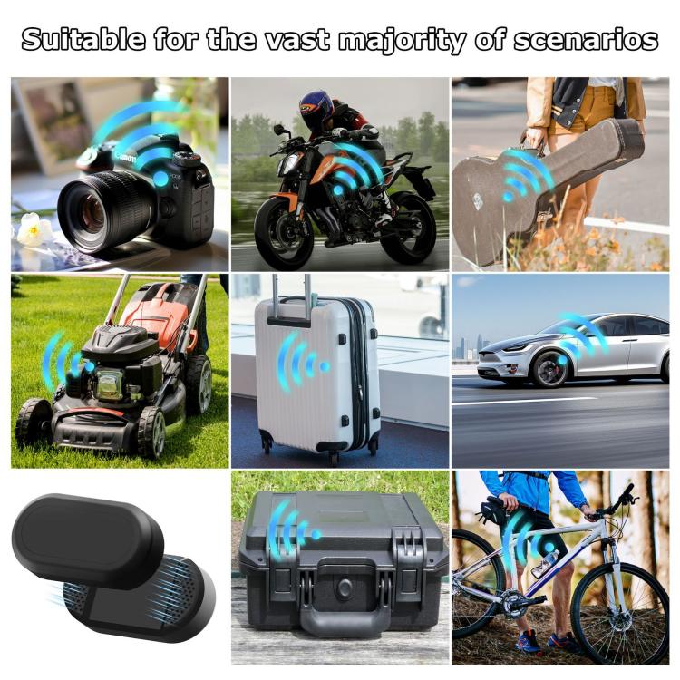 For Samsung Galaxy SmartTag2 Magnetic Waterproof Case Silicone Holder with Strong Magnets & Adhesive Hidden Anti-Theft GPS Tracker Mount for Car, Bike - Black