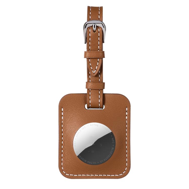 For AirTag 2nd Gen / AirTag 1st Gen Genuine Leather Case Luggage Tag Style Finder Keychain Holder
