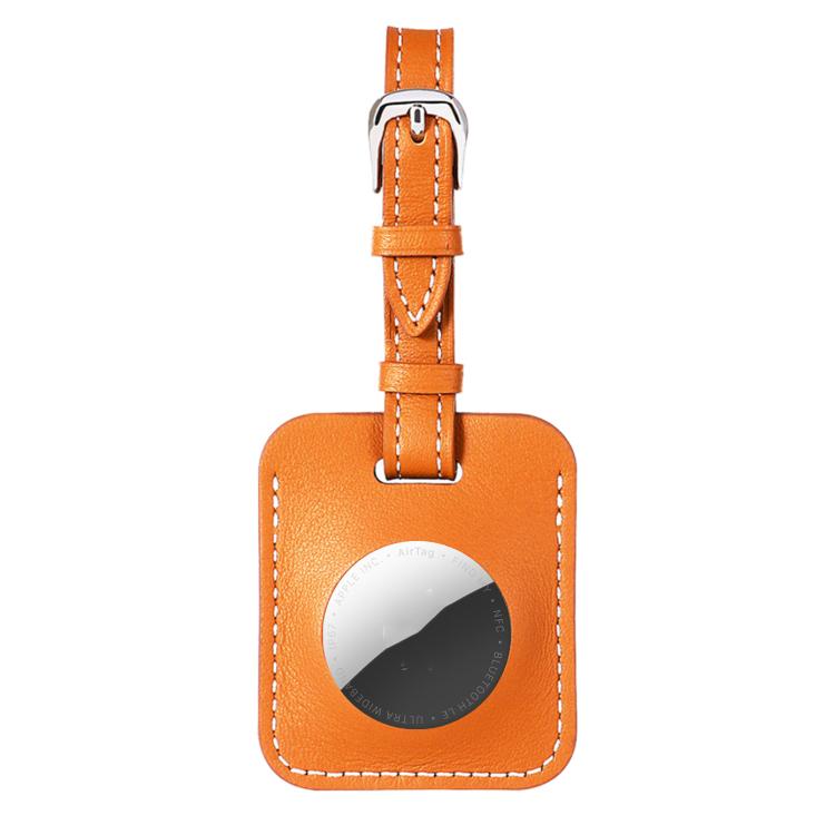 For AirTag 2nd Gen / AirTag 1st Gen Genuine Leather Case Luggage Tag Style Finder Keychain Holder
