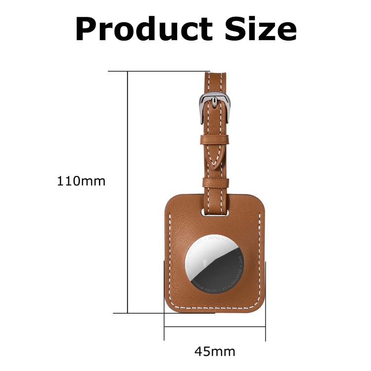 For AirTag 2nd Gen / AirTag 1st Gen Genuine Leather Case Luggage Tag Style Finder Keychain Holder