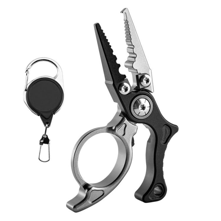 Mini Lure Pliers Micro Open-Ring Pliers Portable Fishing Line Cutters, Color: Black Gray+Retractable Lanyard