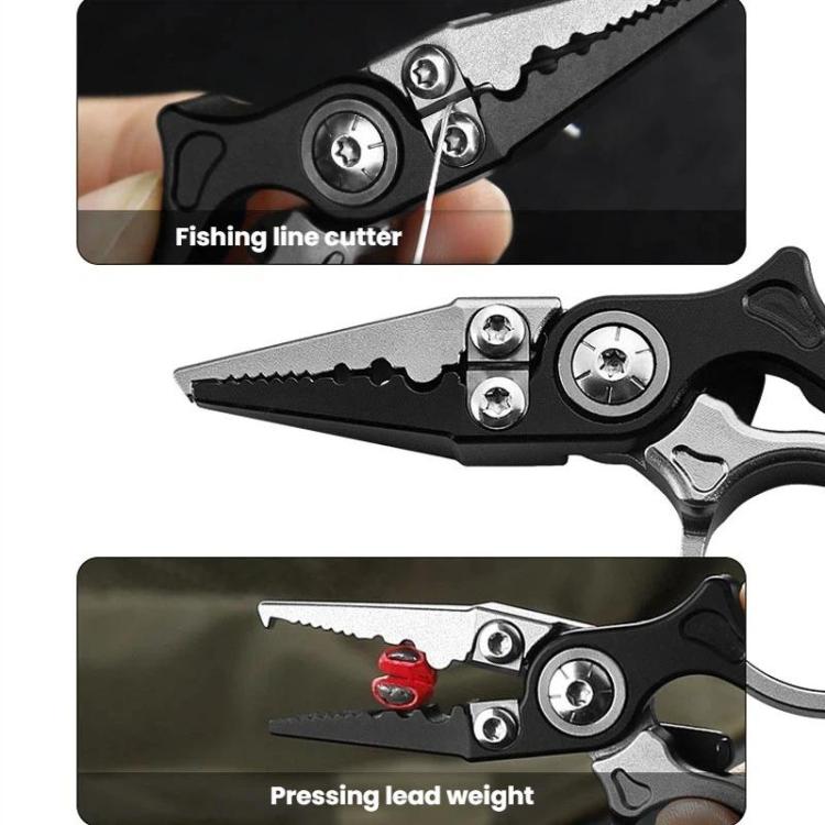 Mini Lure Pliers Micro Open-Ring Pliers Portable Fishing Line Cutters, Color: Black Gray+Retractable Lanyard