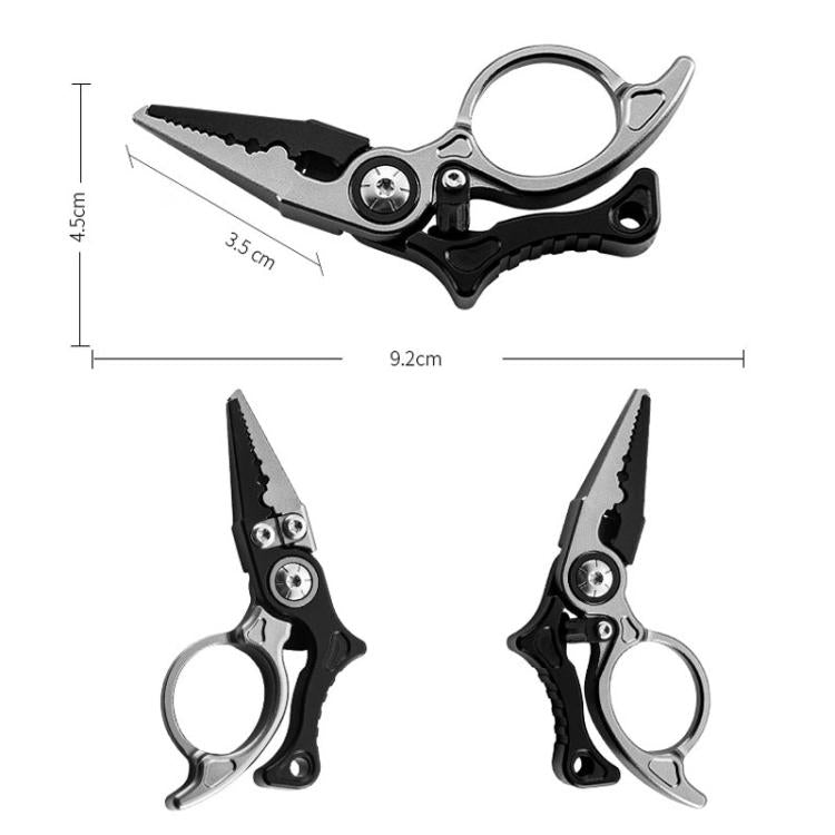 Mini Lure Pliers Micro Open-Ring Pliers Portable Fishing Line Cutters, Color: Black Gray+Retractable Lanyard