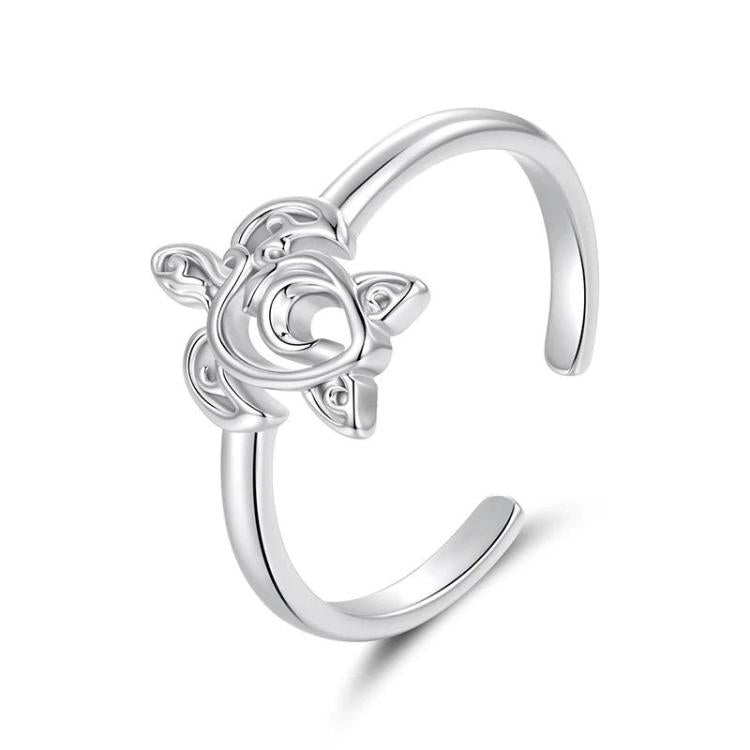 Copper Plated With White Gold Adjustable Ocean Life Opening Ring