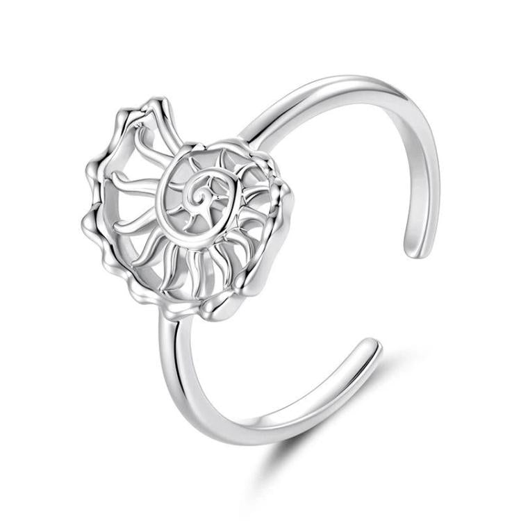Copper Plated With White Gold Adjustable Ocean Life Opening Ring