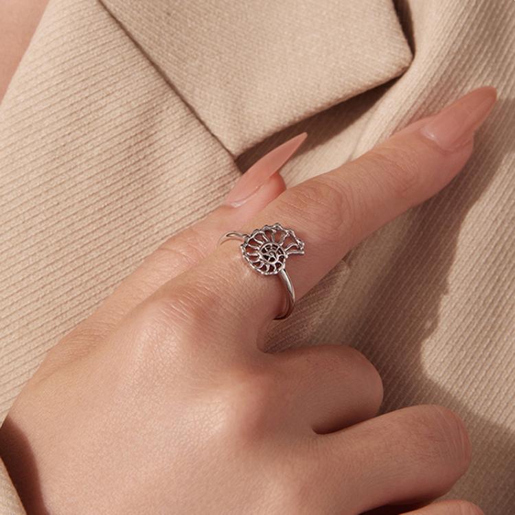 Copper Plated With White Gold Adjustable Ocean Life Opening Ring