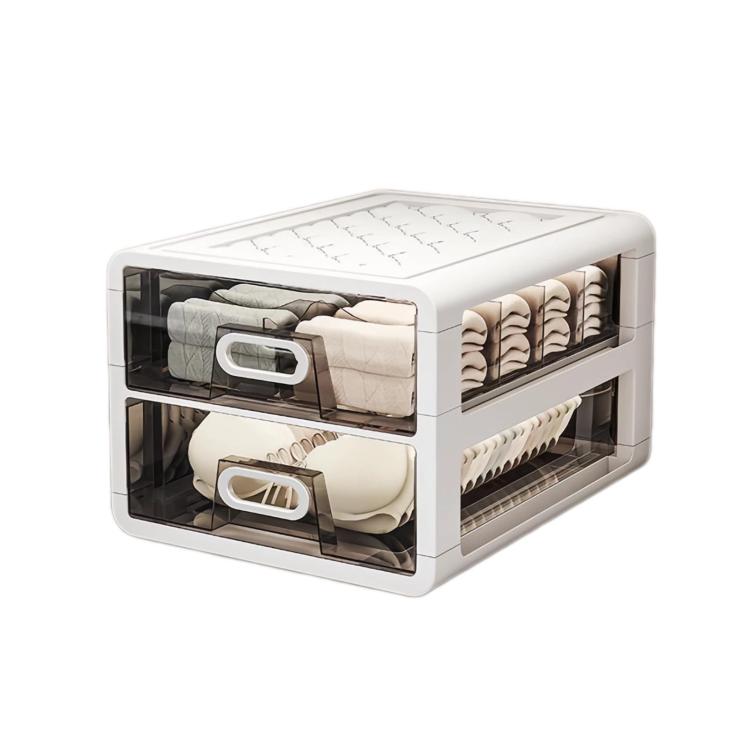 Large-Capacity Drawer-Style Underwear Sock Organizer Storage Box, Specification: No Grid Space + 10 Grid Spaces