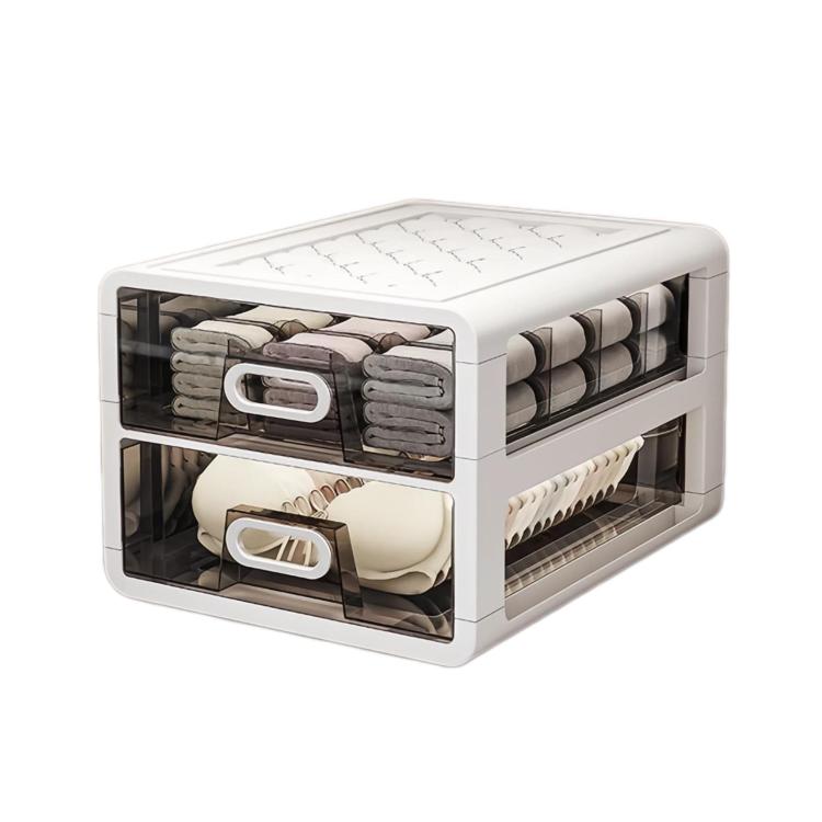 Large-Capacity Drawer-Style Underwear Sock Organizer Storage Box, Specification: No Grid Space + 15 Grid Spaces