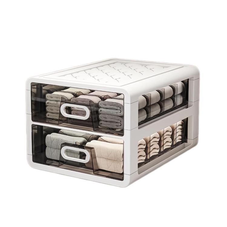 Large-Capacity Drawer-Style Underwear Sock Organizer Storage Box, Specification: 10 Grid Spaces + 15 Grid Spaces