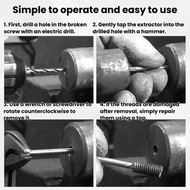 Broken Screw Extractor Screw Tool Set, Spec: Coarse-threaded 6pcs / set