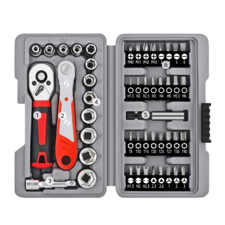 48pcs / set 1/4 Inch Socket Wrench Tool Set Screwdriver Bits Hardware Repair Tools