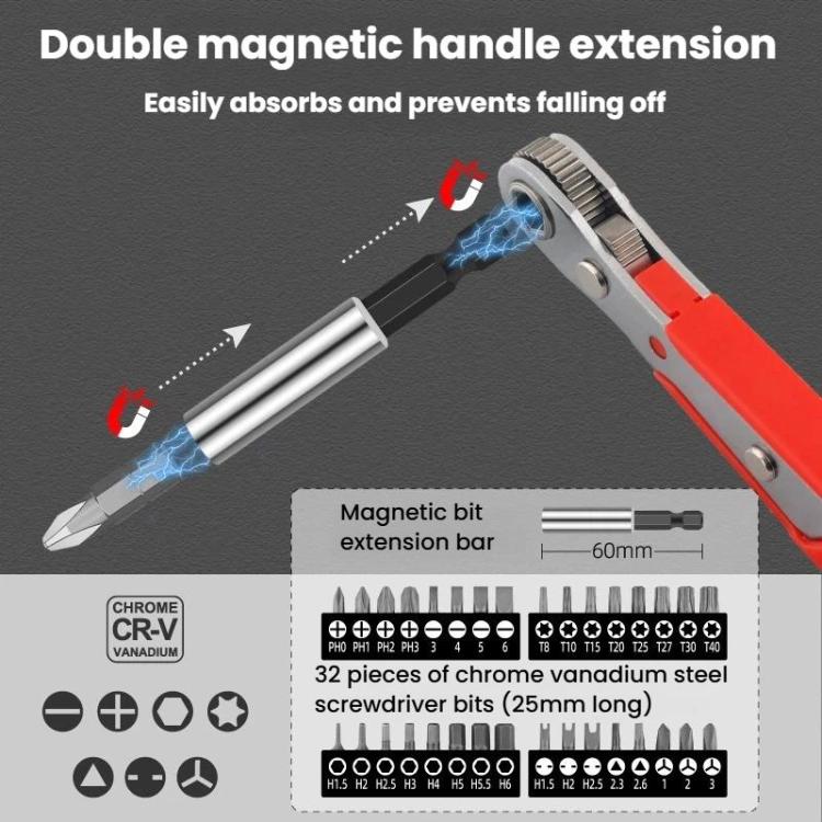 47pcs / set B 1/4 Inch Socket Wrench Tool Set Screwdriver Bits Hardware Repair Tools
