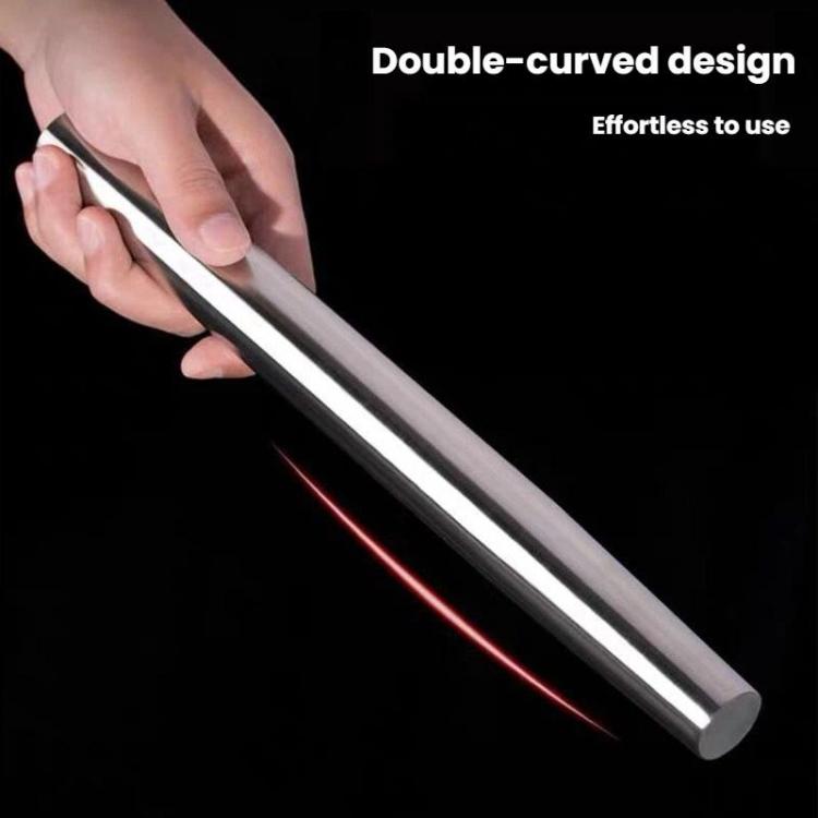 LsCook 32cm 304 Stainless Steel Sanding Rolling Pin Kitchen Baking Tool - Silver