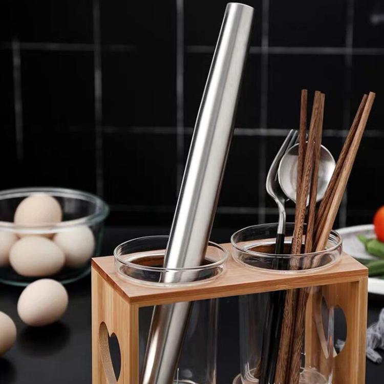 LsCook 32cm 304 Stainless Steel Sanding Rolling Pin Kitchen Baking Tool - Silver