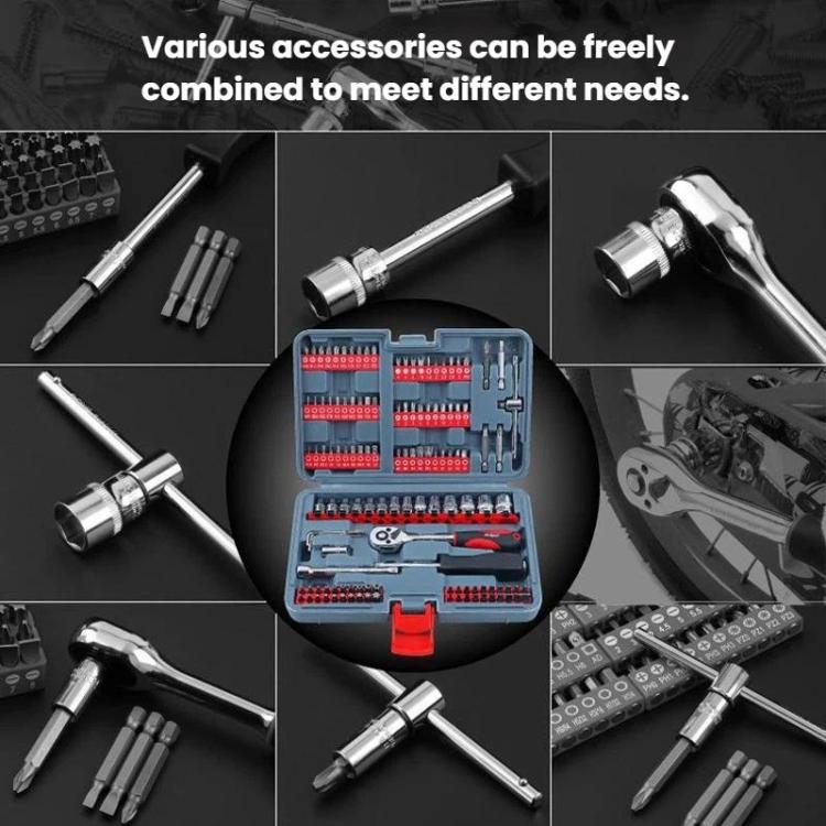 Hi-Spec 126 In 1 1/4 Inch Auto Repair Tool Set, Special-Shaped Bits, Driver Sockets & Ratchet Wrench
