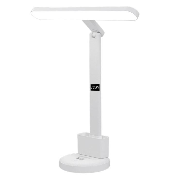 Xiajule Eye-Caring Study Desk Lamp With Time Display 3-Color Temperature Dimmable Reading Bedside Lamp, Spec: XH4800