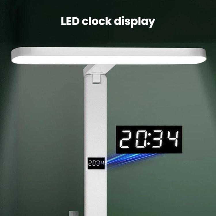 Xiajule Eye-Caring Study Desk Lamp With Time Display 3-Color Temperature Dimmable Reading Bedside Lamp, Spec: XH4000