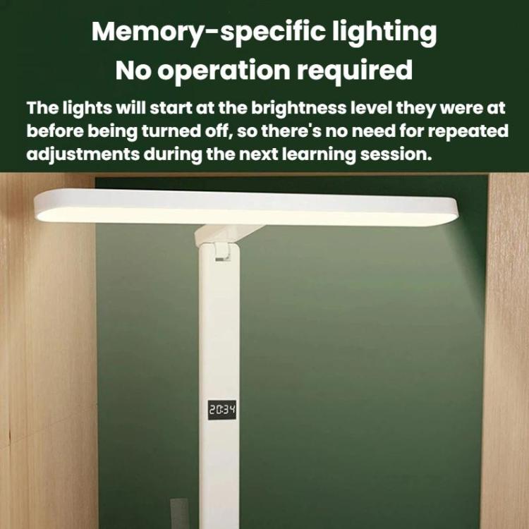 Xiajule Eye-Caring Study Desk Lamp With Time Display 3-Color Temperature Dimmable Reading Bedside Lamp, Spec: XH4800
