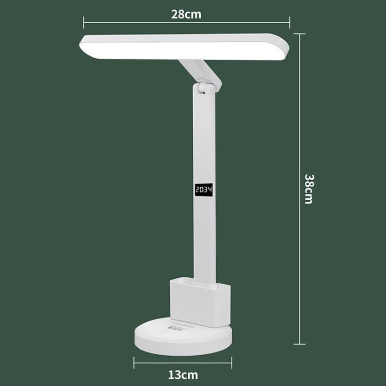Xiajule Eye-Caring Study Desk Lamp With Time Display 3-Color Temperature Dimmable Reading Bedside Lamp, Spec: XH4000