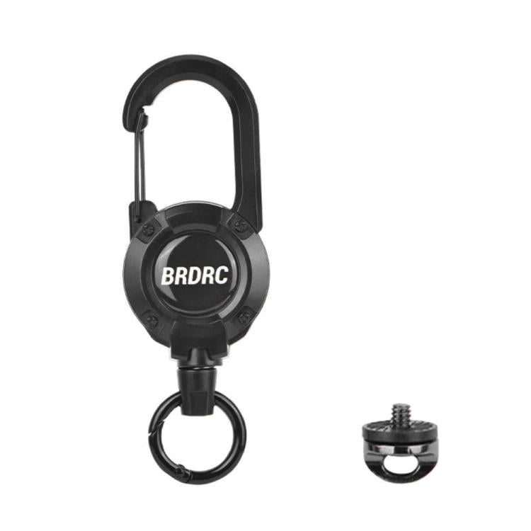 For DJI Osmo Action 6 / Pocket 3 / 4 BRDRC Action Camera Telescopic Backpack Carabiner - Black