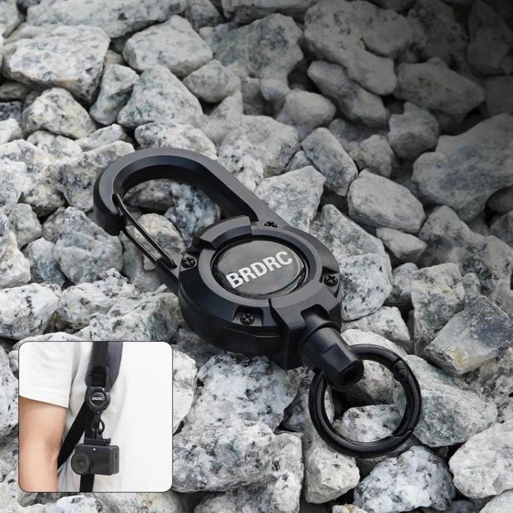 For DJI Osmo Action 6 / Pocket 3 / 4 BRDRC Action Camera Telescopic Backpack Carabiner - Black