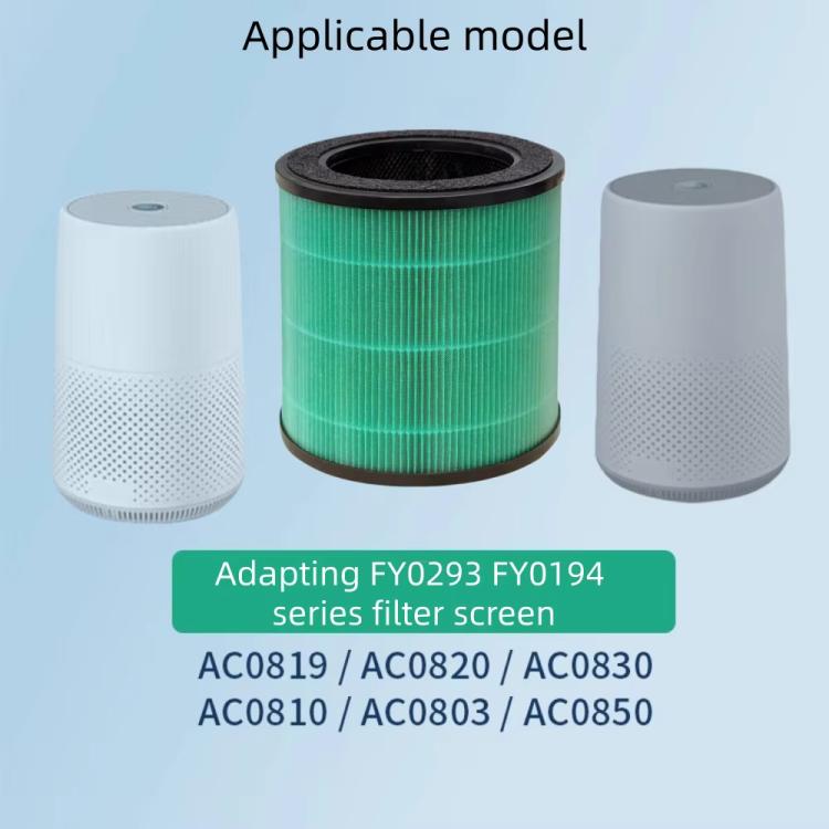 FY0194/FY0293 Antimicrobial HEPA Filter For Philips Air Purifier AC0820 / AC0830 - Green