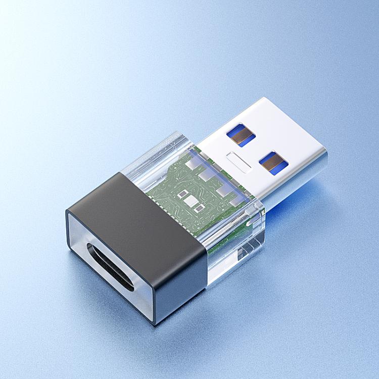 OTG3.0 Lighted Adapter High Speed Data Transfer For Computers Phones Mice Keyboards, Spec: Black USB Male