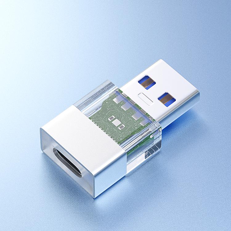OTG3.0 Lighted Adapter High Speed Data Transfer For Computers Phones Mice Keyboards, Spec: Silver USB Male