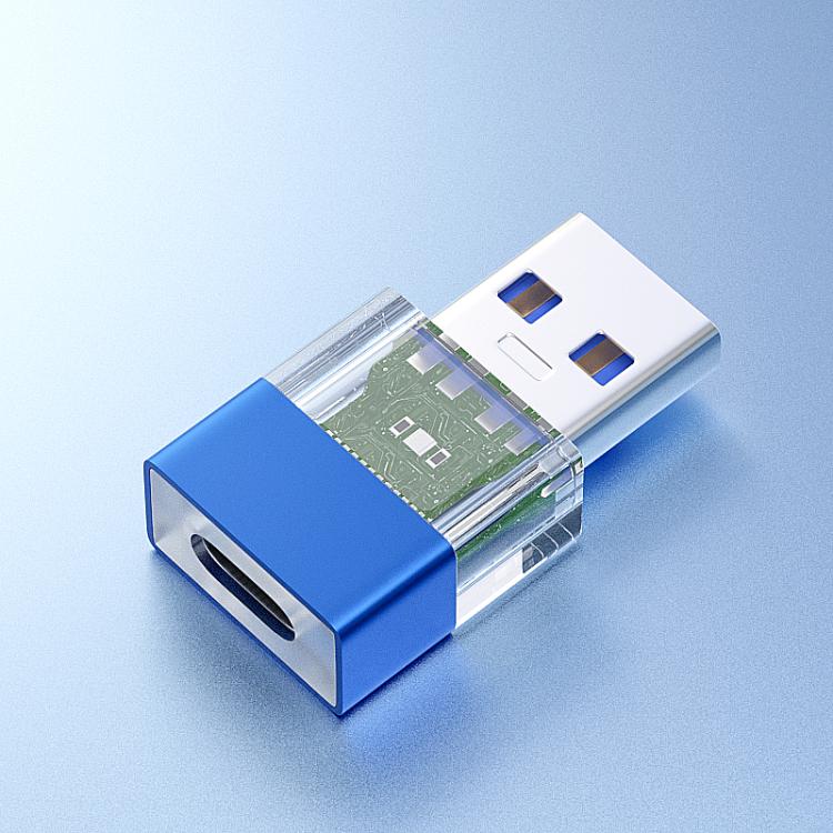 OTG3.0 Lighted Adapter High Speed Data Transfer For Computers Phones Mice Keyboards, Spec: Blue USB Male