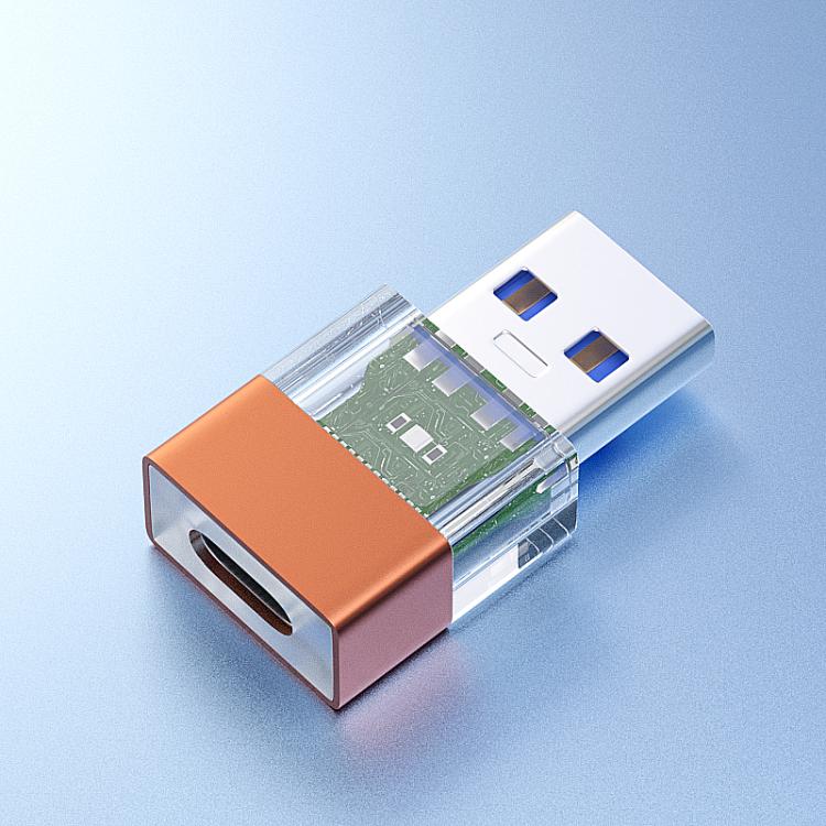 OTG3.0 Lighted Adapter High Speed Data Transfer For Computers Phones Mice Keyboards, Spec: Orange USB Male