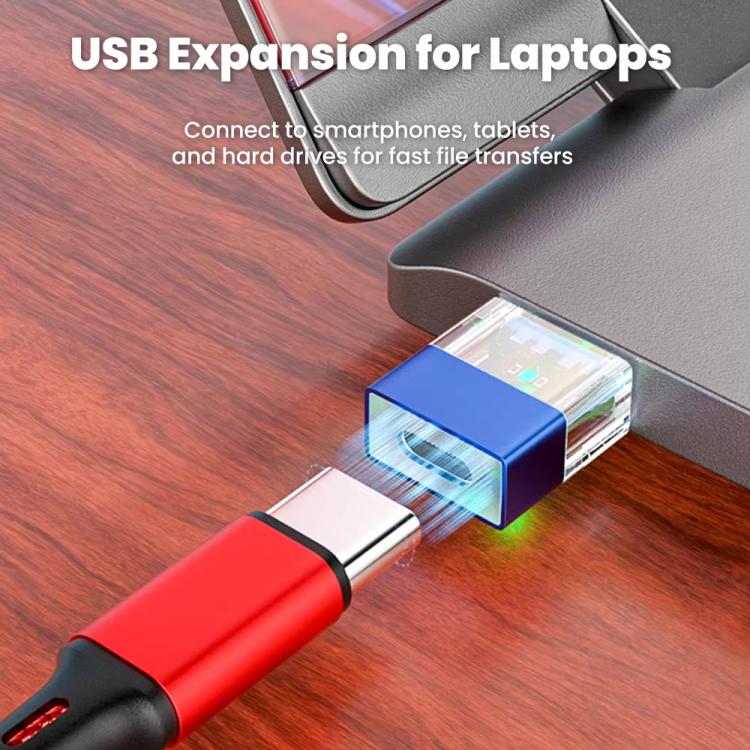 OTG3.0 Lighted Adapter High Speed Data Transfer For Computers Phones Mice Keyboards, Spec: Blue USB Male