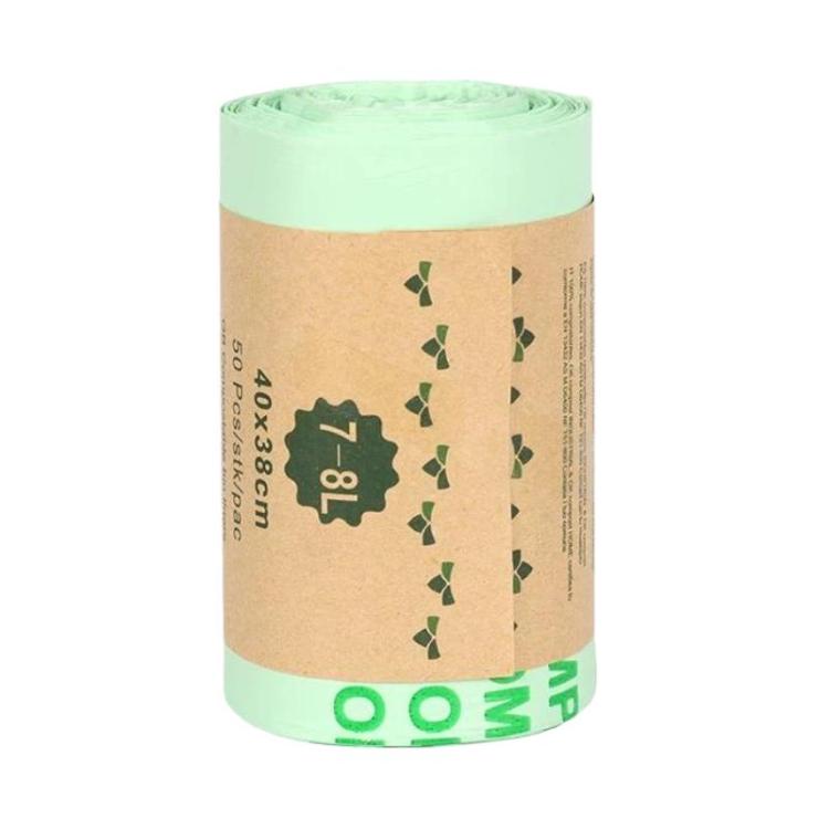 Kitchen PLA Degradable Garbage Bags Household Compostable Flat Top Trash Bags, Spec: 50pcs / set 40 x 38cm