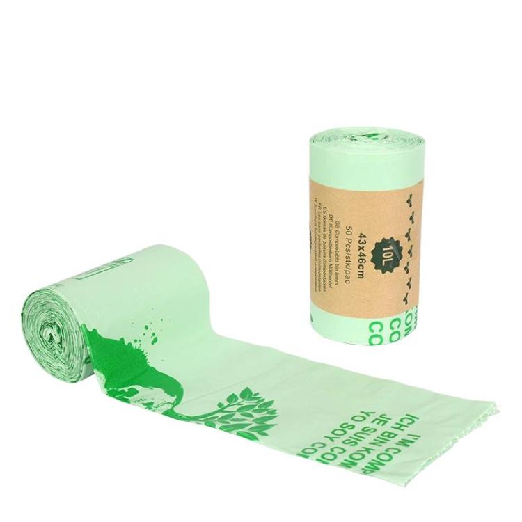 Kitchen PLA Degradable Garbage Bags Household Compostable Flat Top Trash Bags, Spec: 25pcs / set 55 x 72cm