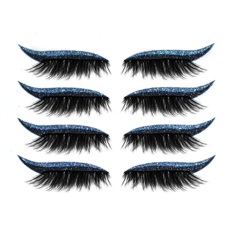 4pairs Waterproof Self-Adhesive Glitter Eyeliner False Eyelashes Eyeshadow Stickers