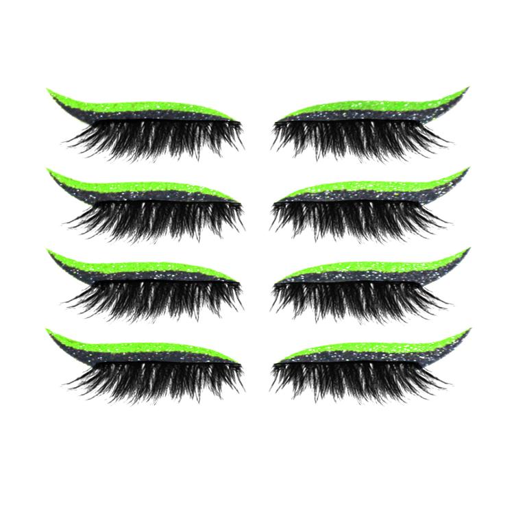 4pairs Waterproof Self-Adhesive Glitter Eyeliner False Eyelashes Eyeshadow Stickers